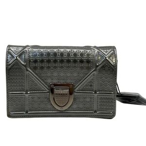Sold Dior Metallic Silver Crossbody Bag Lady Dior, Limited Edition Mini
